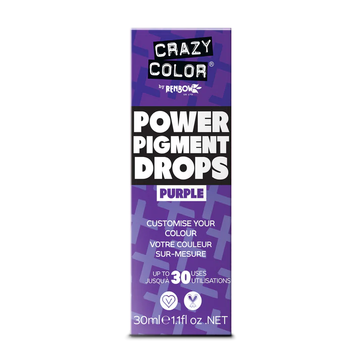 Lilafarbende Pigmenttropfen PURPLE Power Pigment Drops von Crazy Color