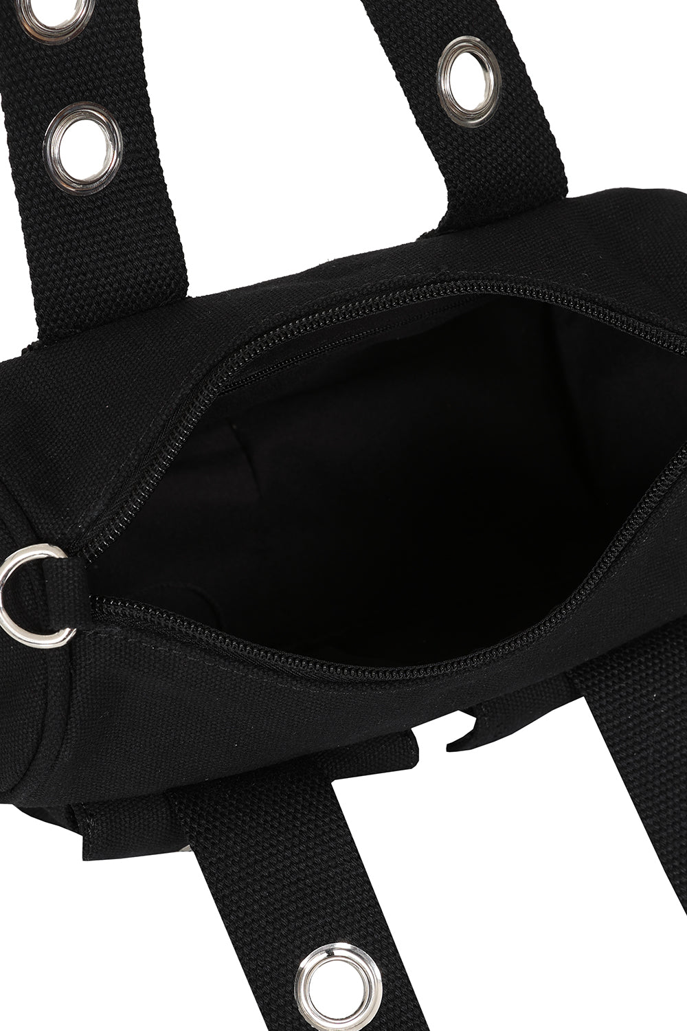 Schwarze Tasche WHITTAKER MINI Bag mit Zierösen und Handschellendetail von Banned