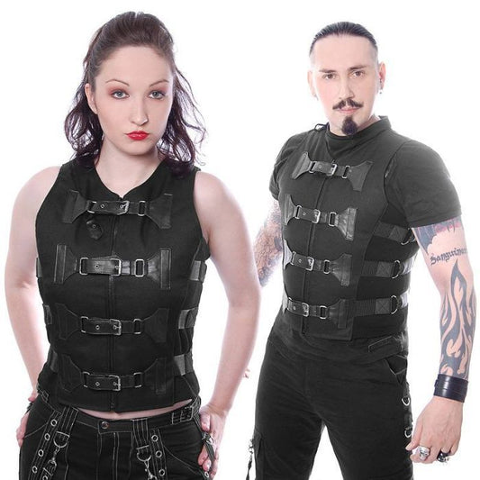 Cyber ​​Gothic vest with buckles