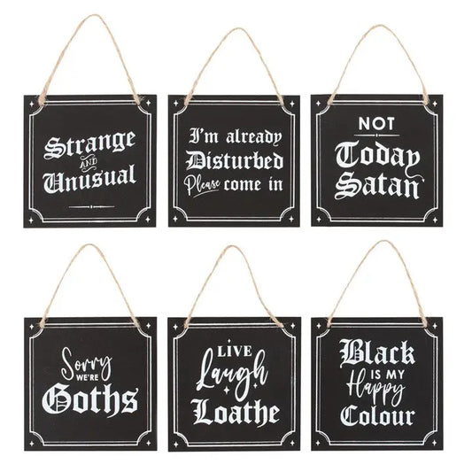 Gothic Mini Signs Black
