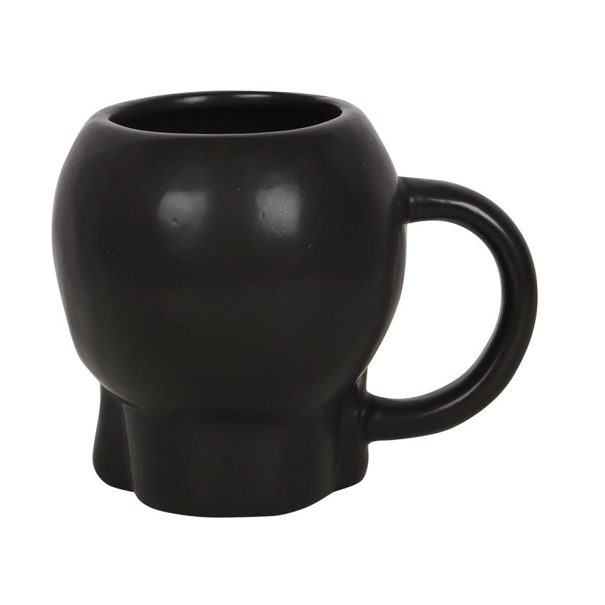 Rückseite mattschwarze Totenkopf-Tasse