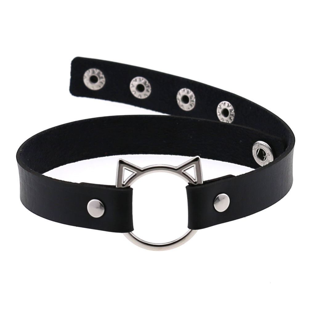 Schwarzes Halsband Black Cat Choker von Moon Attic