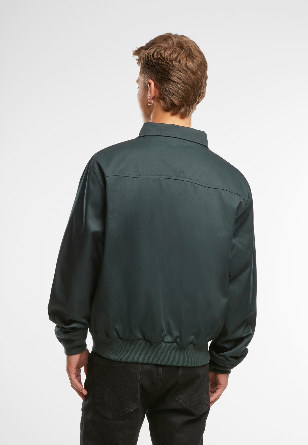 Dunkelgrüne Kult-Harrington-Jacke "Lord Canterbury" Bottle Green ohne Kapuze mit klassischem rot-karierten Innenfutter