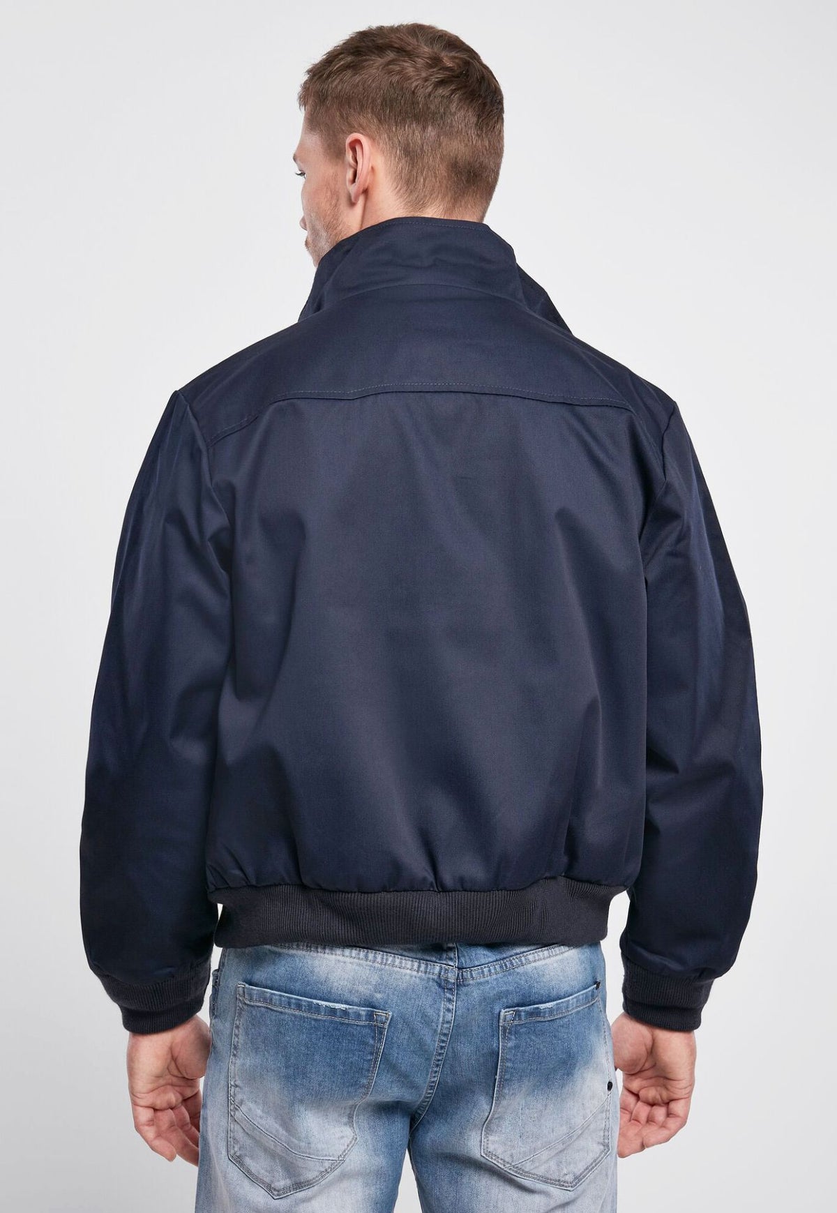 Dunkelblaue Kult-Harrington-Jacke "Lord Canterbury" Navy ohne Kapuze mit klassischem rot-karierten Innenfutter