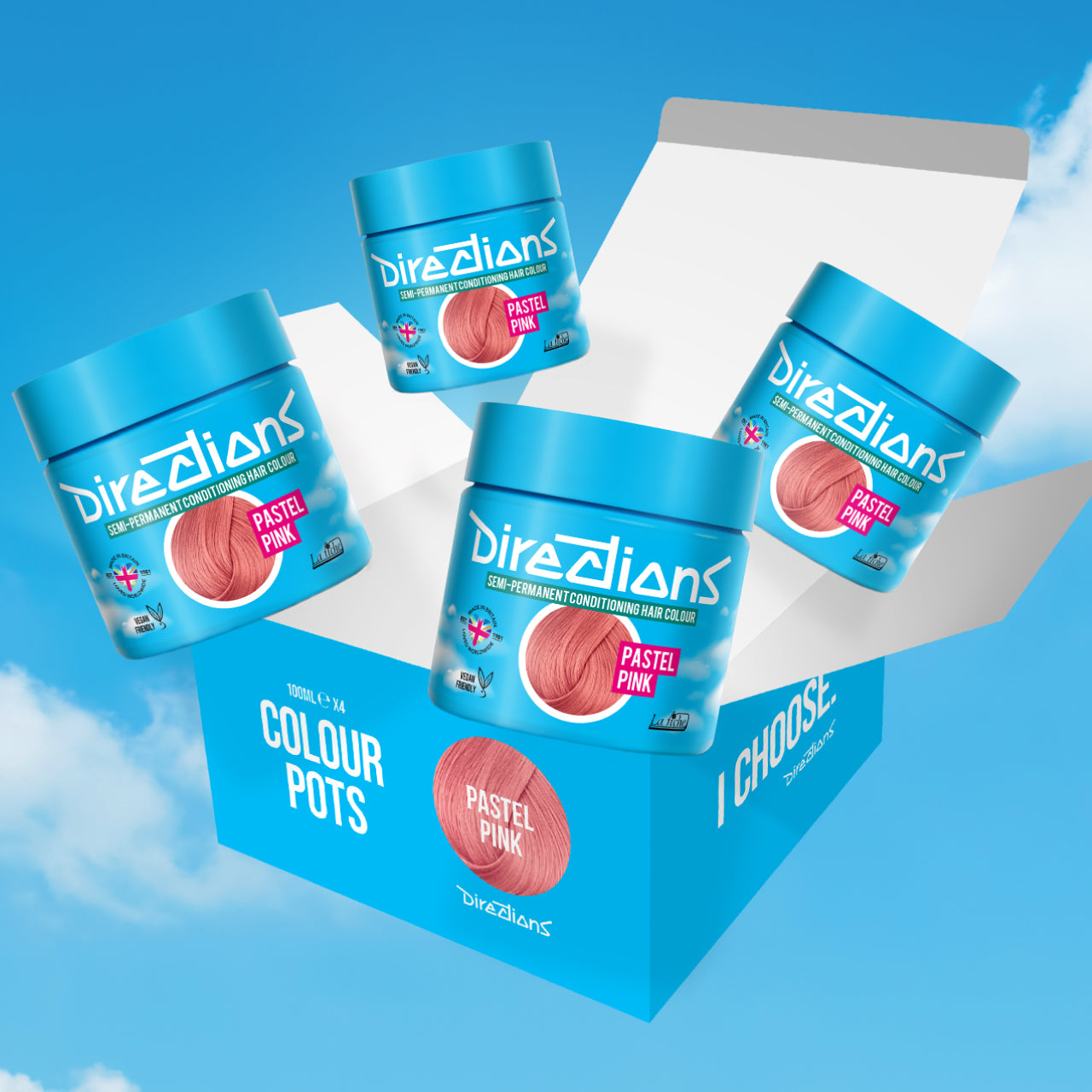 4 er SPARBOX PASTEL PINK Haartönung Directions