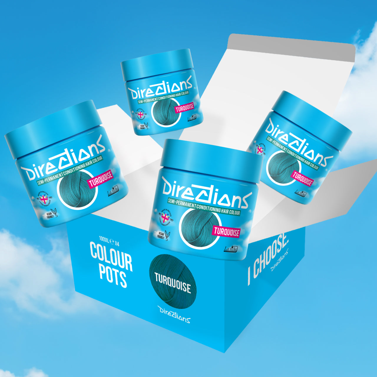 4 er SPARBOX TURQUOISE Haartönung Directions