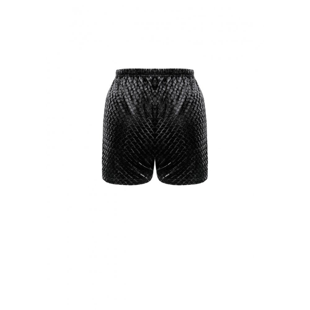 Schwarze Samt-Shorts Night Vine Velvet im Gothic-Stil von Dark In Love