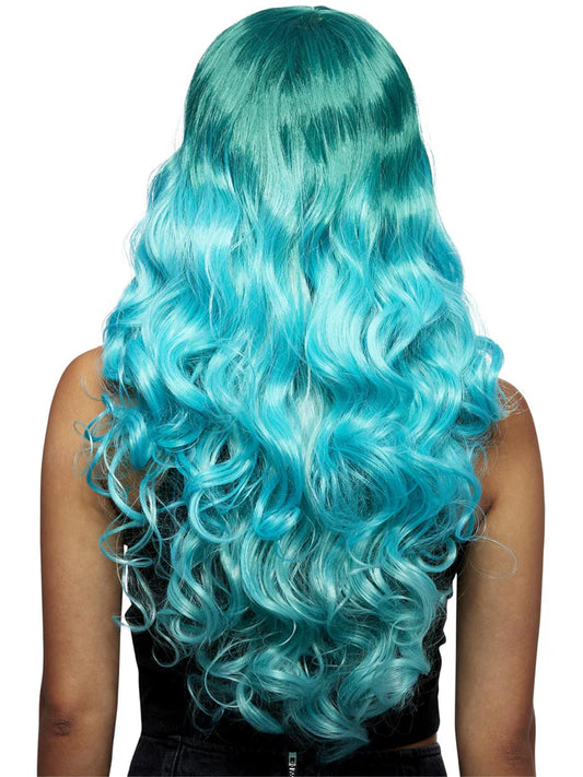 Türkis-blaue Perücke Mermaid Ombre Siren Wig von Manic Panic
