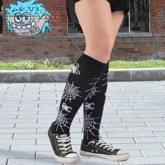 Lange Socken Spiderweb white