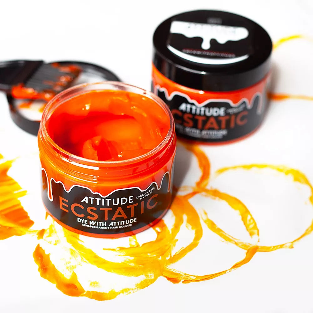Geöffneter Haarfarbentopf ECSTATIC ORANGE Haartönung Attitude