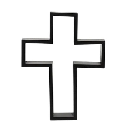 Gotisches schwarzes Kreuz Wandregal
