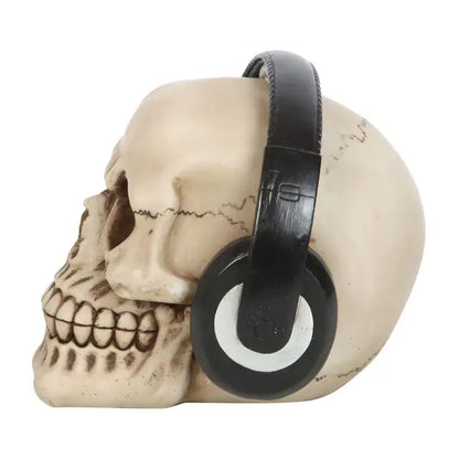 Gotischer Totenkopf mit Kopfhörern