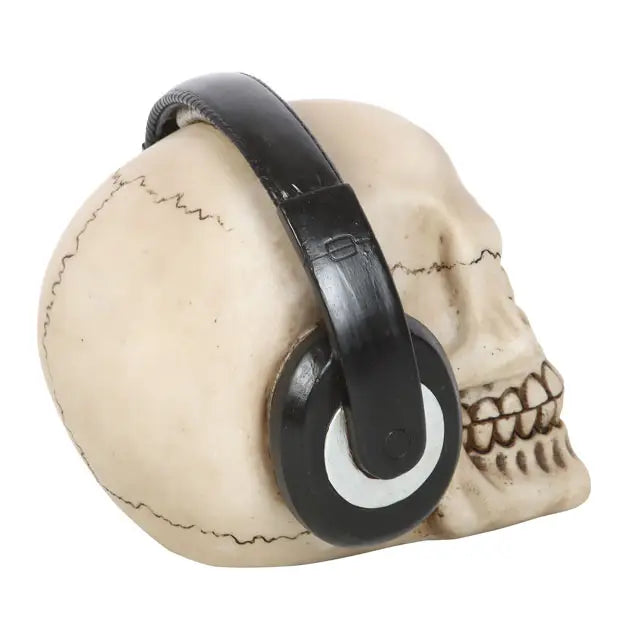 Gotischer Totenkopf mit Kopfhörern