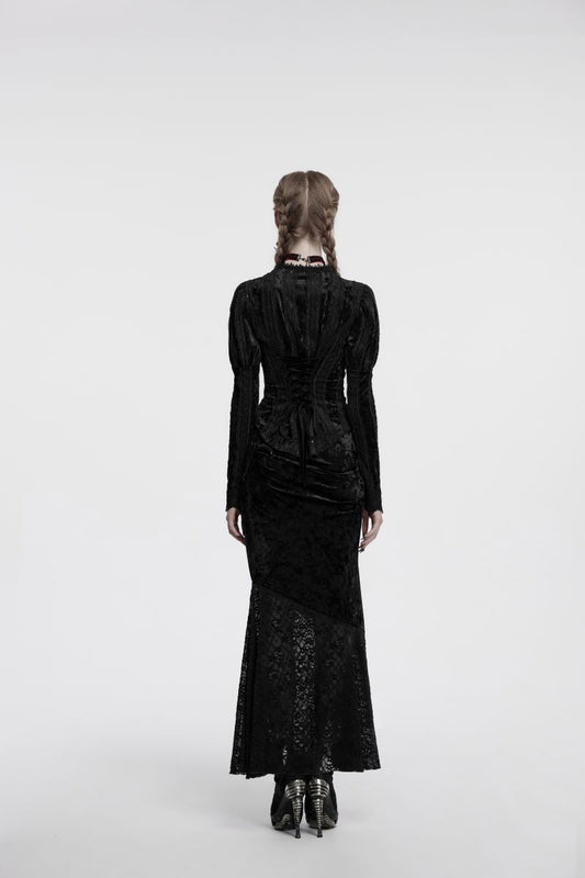 Figurbetontes Hemd NOCTIS REGINA SHIRT aus Samtstoff von Punk Rave