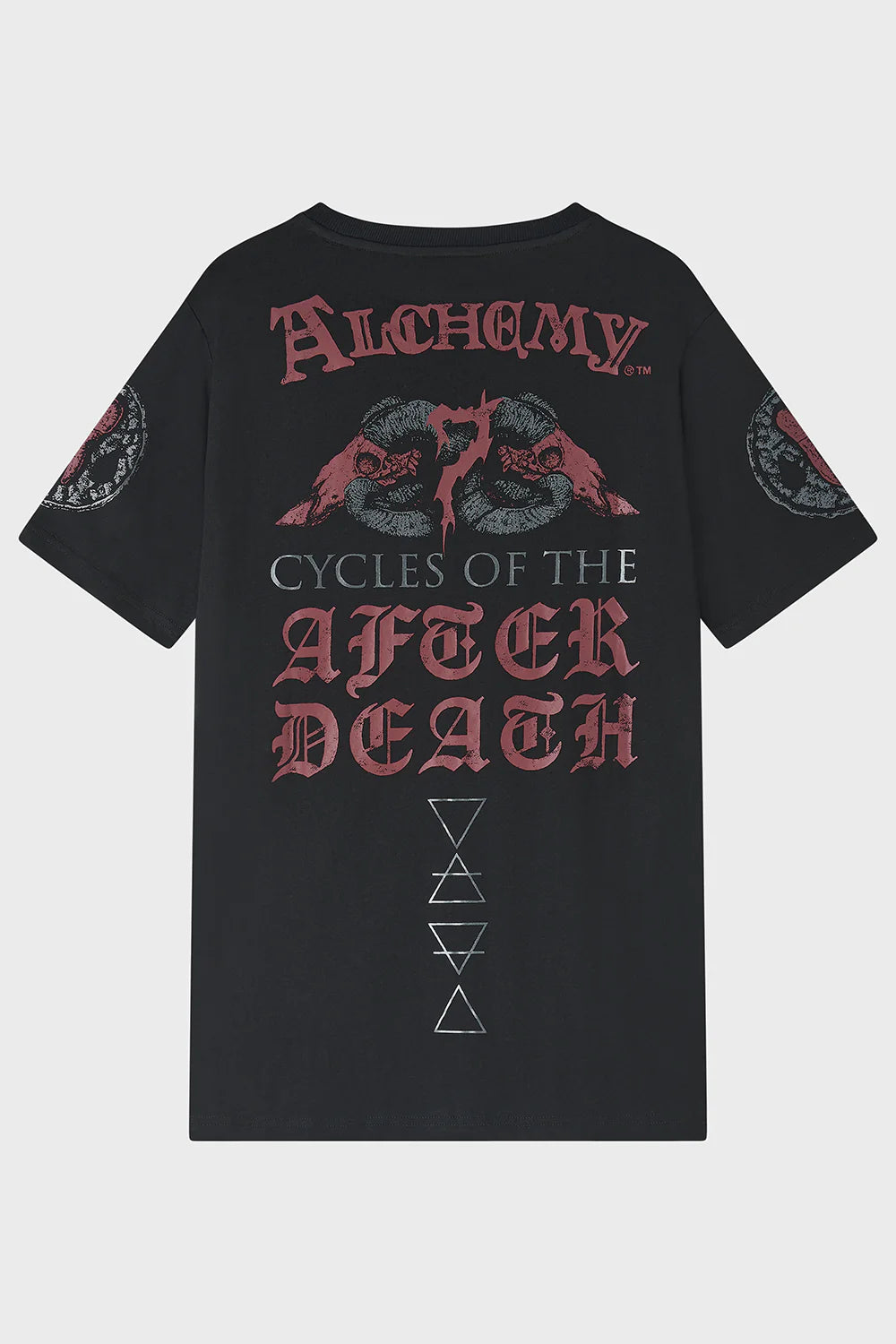 Schwarzes Shirt After Death Cycles T-Shirt mit okkultem Print von Killstar