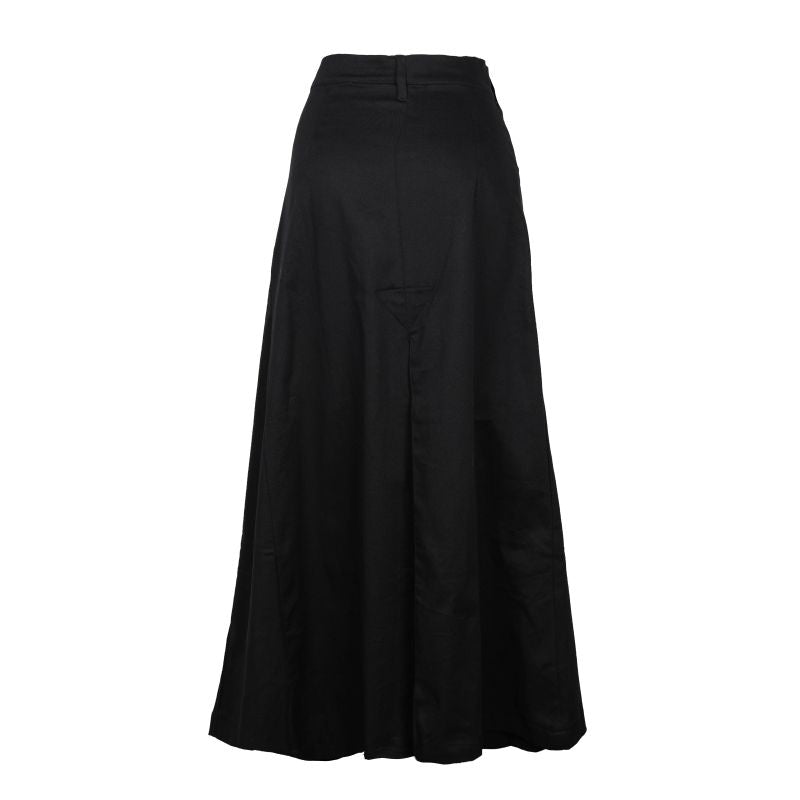 Schwarzer, langer Rock Man Skirt Denim mit Jeansstoff von Zügellos