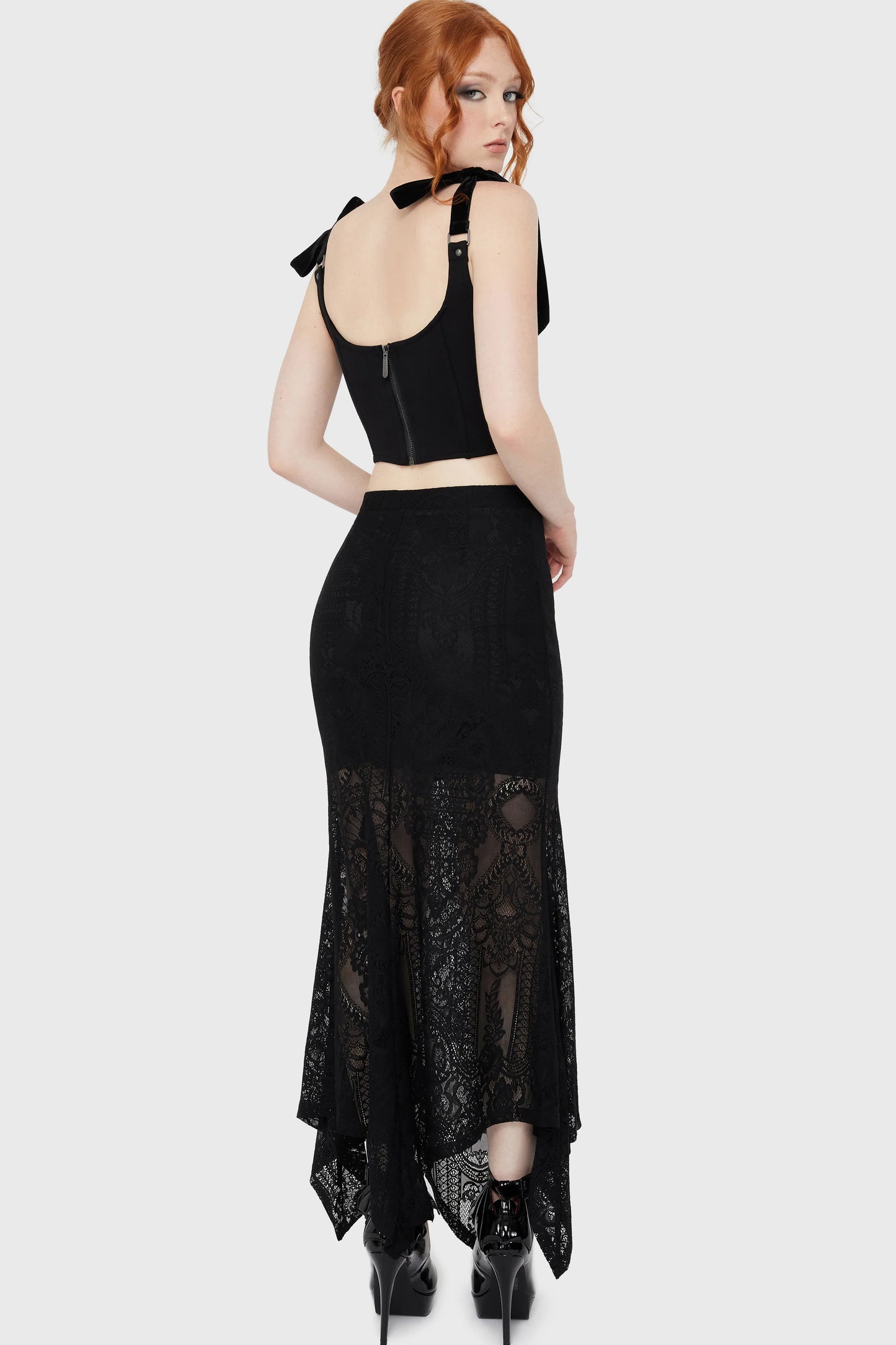 Killstar Belladonna Lace Maxi Skirt