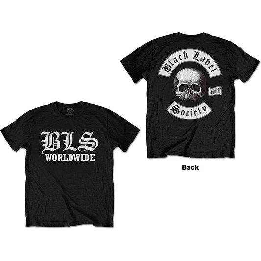 Lizensiertes Black Label Society Worldwide Bandshirt mit BLS Worldwide-Aufschrift, sowie Logoprint auf der Rückseite