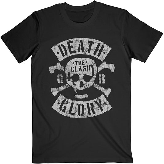 Lizensiertes The Clash Death Or Glory Bandshirt mit weißem, simplen Totenkopfprint
