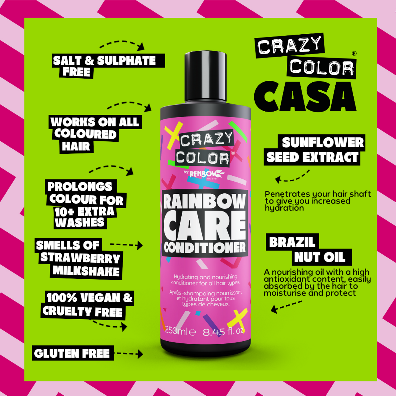 Intensivpflegespülung RAINBOW CARE für gefärbtes Haar von Crazy Color
