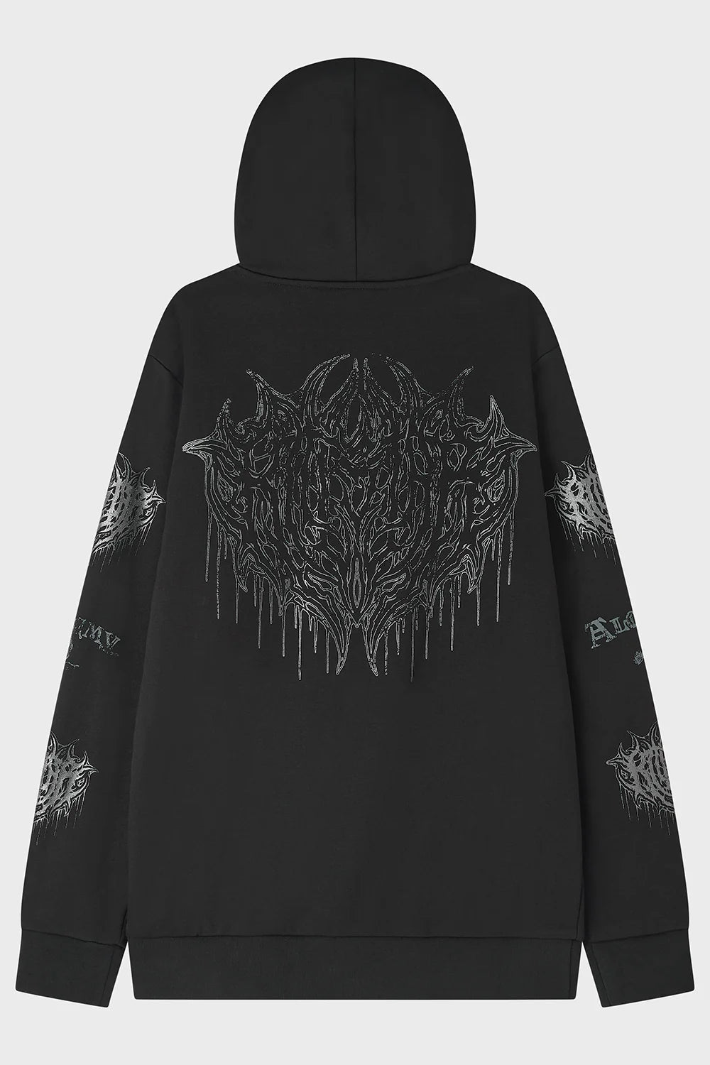 Schwarzer Kapuzenpullover Cusp Of Bathory Hoodie mit Dämonen Print von Killstar