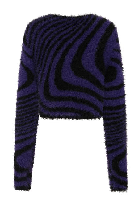 Schwarz/Lilaner Pullover DAPHNE JUMPER von Banned