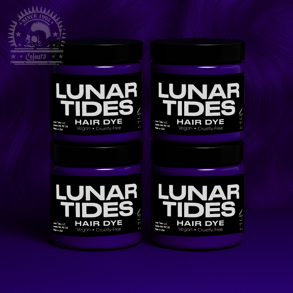 semi-permanente Haartönung 4er-Sparset DARK VIOLET in dem Farbton kräftiges Violet von Lunar Tides