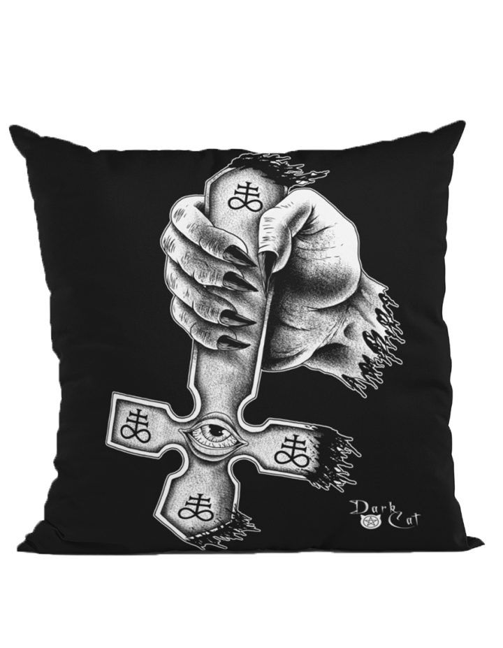 Dark Cat Satan Crucifie Kissenbezug 40x40cm Colours Shop Hamburg
