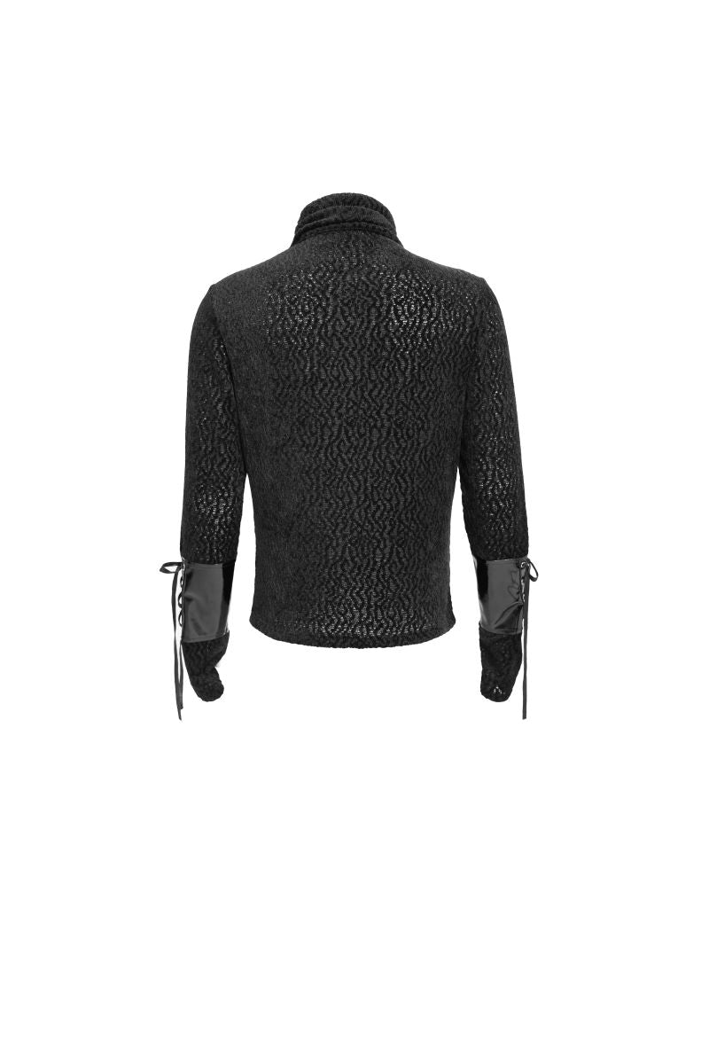 Schwarzes Oberteil Alien San't Longsleeve Top mit Zierösen von Devil Fashion