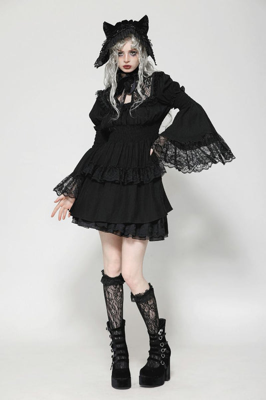 Schwarzes, kurzes Kleid DOLLY DARLING DRESS von Dark In Love