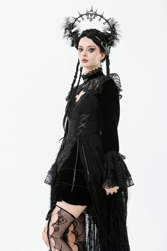 Schwarzer Bolero Darkerling Bolero mit Spitzenverzierung von Dark In Love