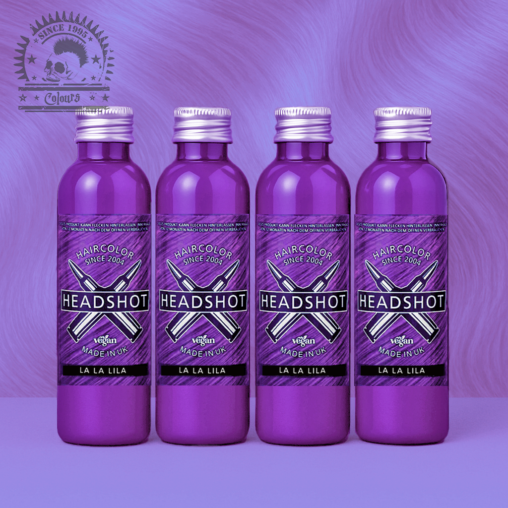 Vier semi-permanente Haartönungen 4er-Sparset LA LA LILA in dem Farbton Pastelllila von Headshot
