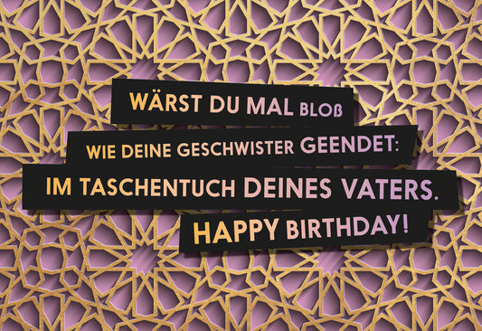 Taschentuch deines Vaters Fck You Card