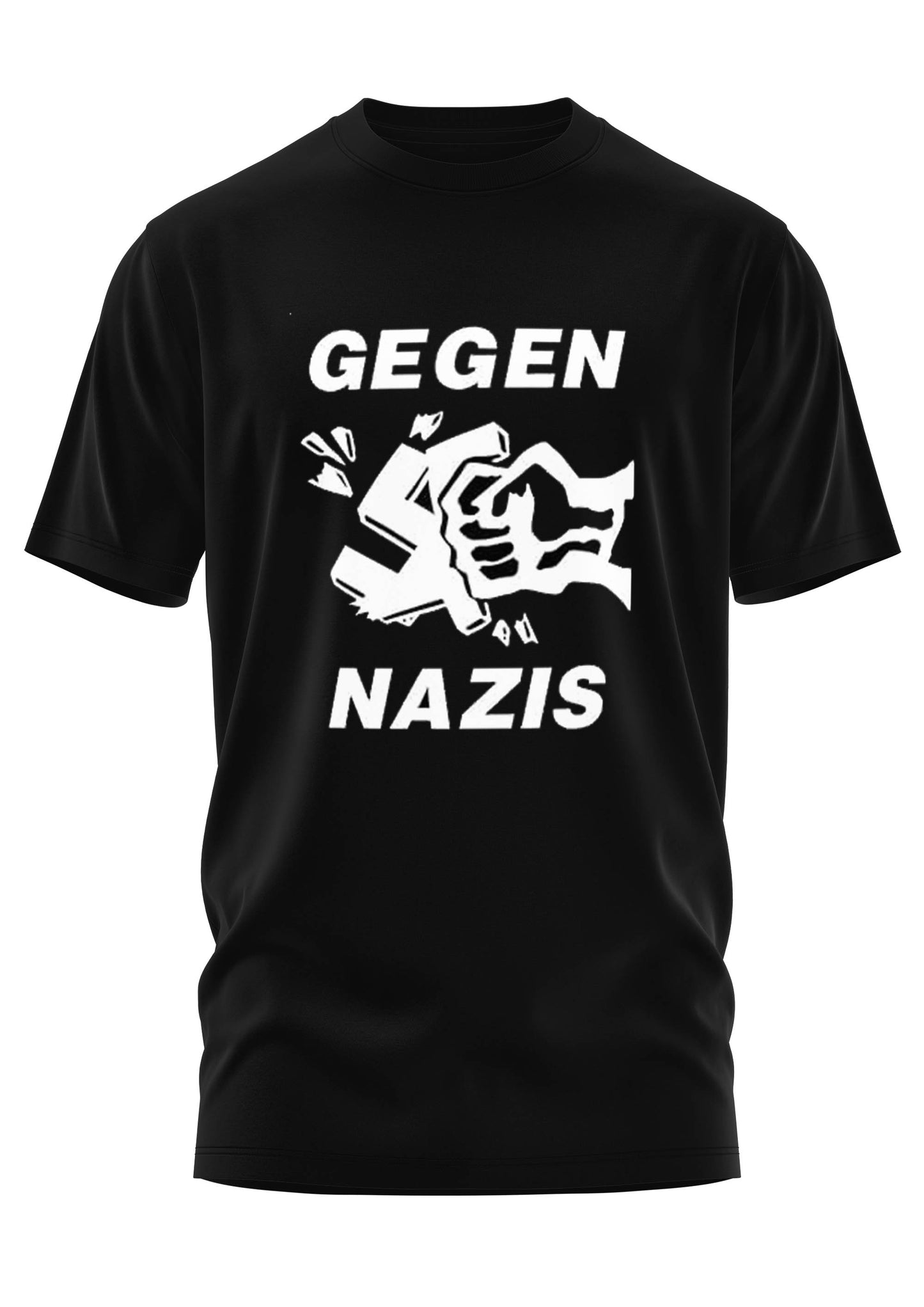 Schwarzes Oberteil GEGEN NAZIS Shirt von Easure