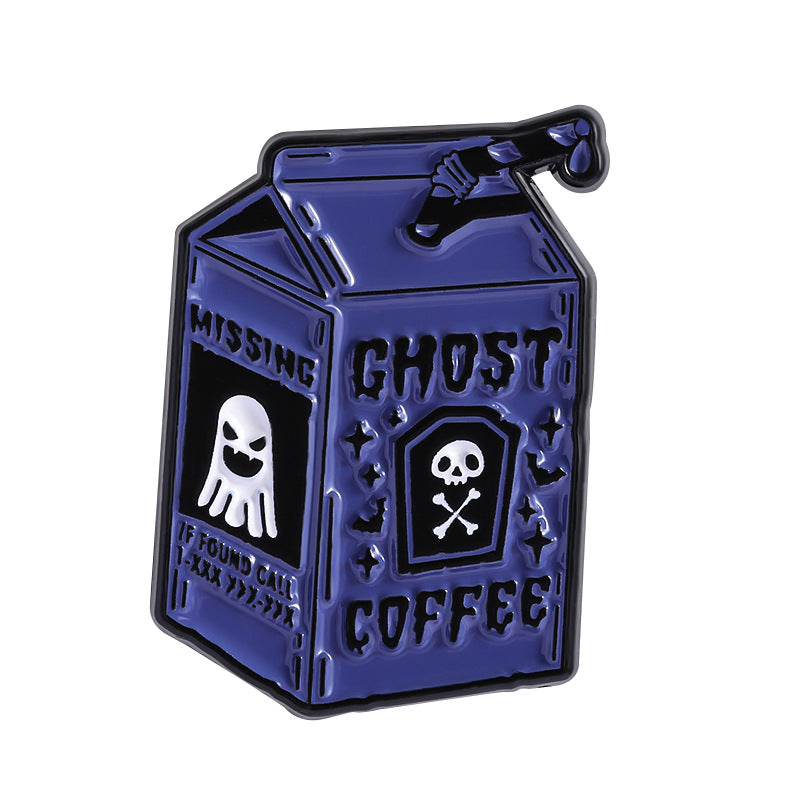 Kleiner Emaille-Anstecker GHOST COFFEE ENAMEL PIN von Moon Attic