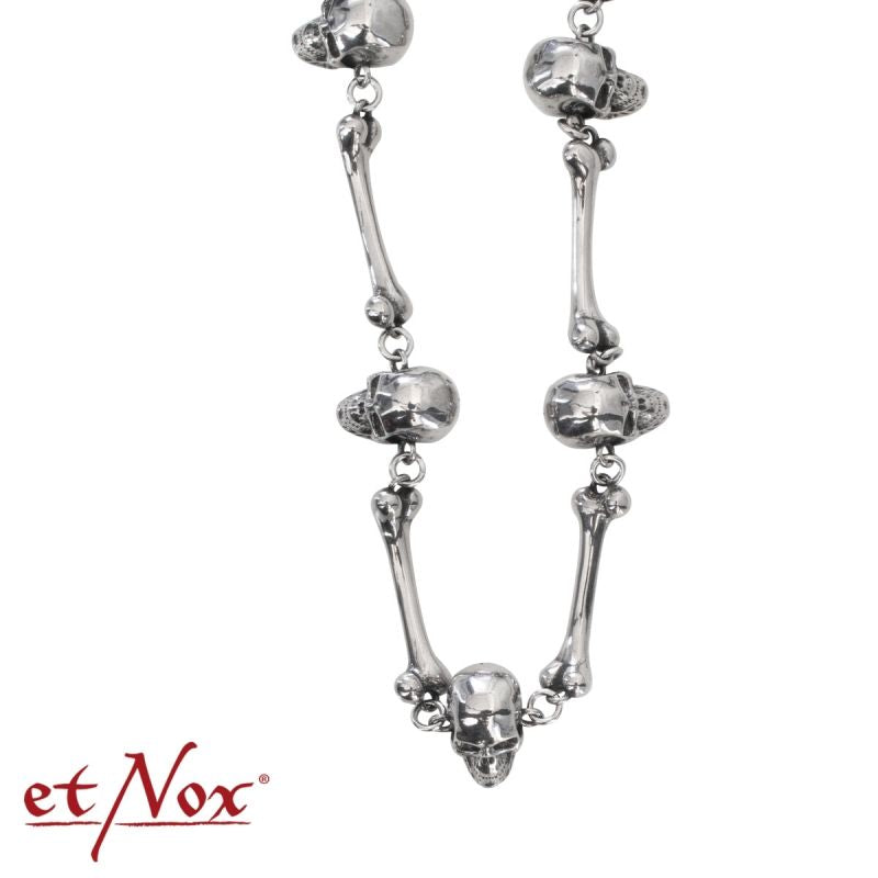 Silberfarbene Halskette Skulls ´n´ Bones von etNox