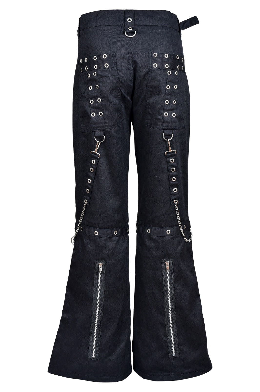 Schwarze Hose SILVER CHAIN PANTS mit silbernen Ketten und Zierreißverschlüssen mit Colours Branding