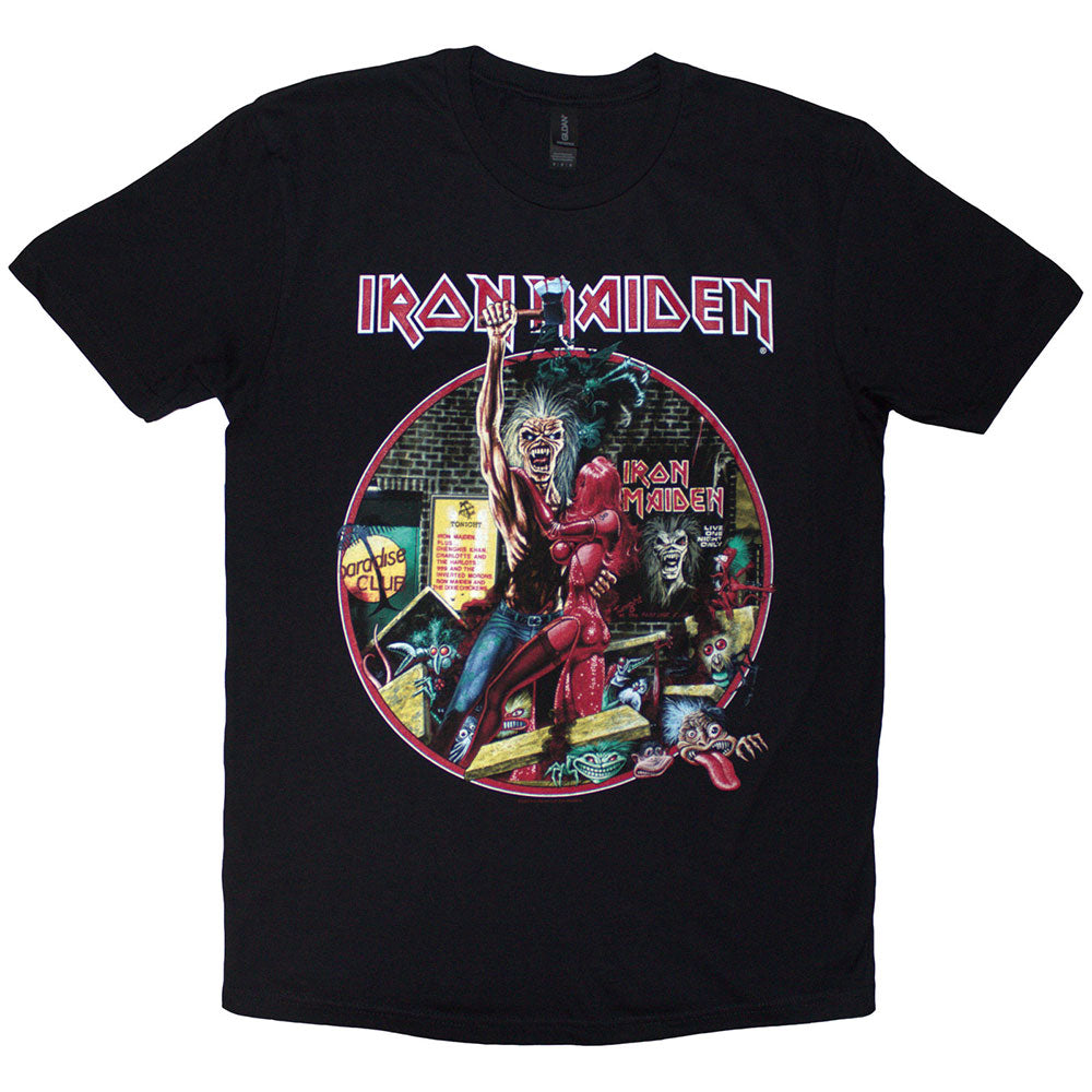 Lizensiertes Iron Maiden Paradise Club Circle Bandshirt im bunten Design