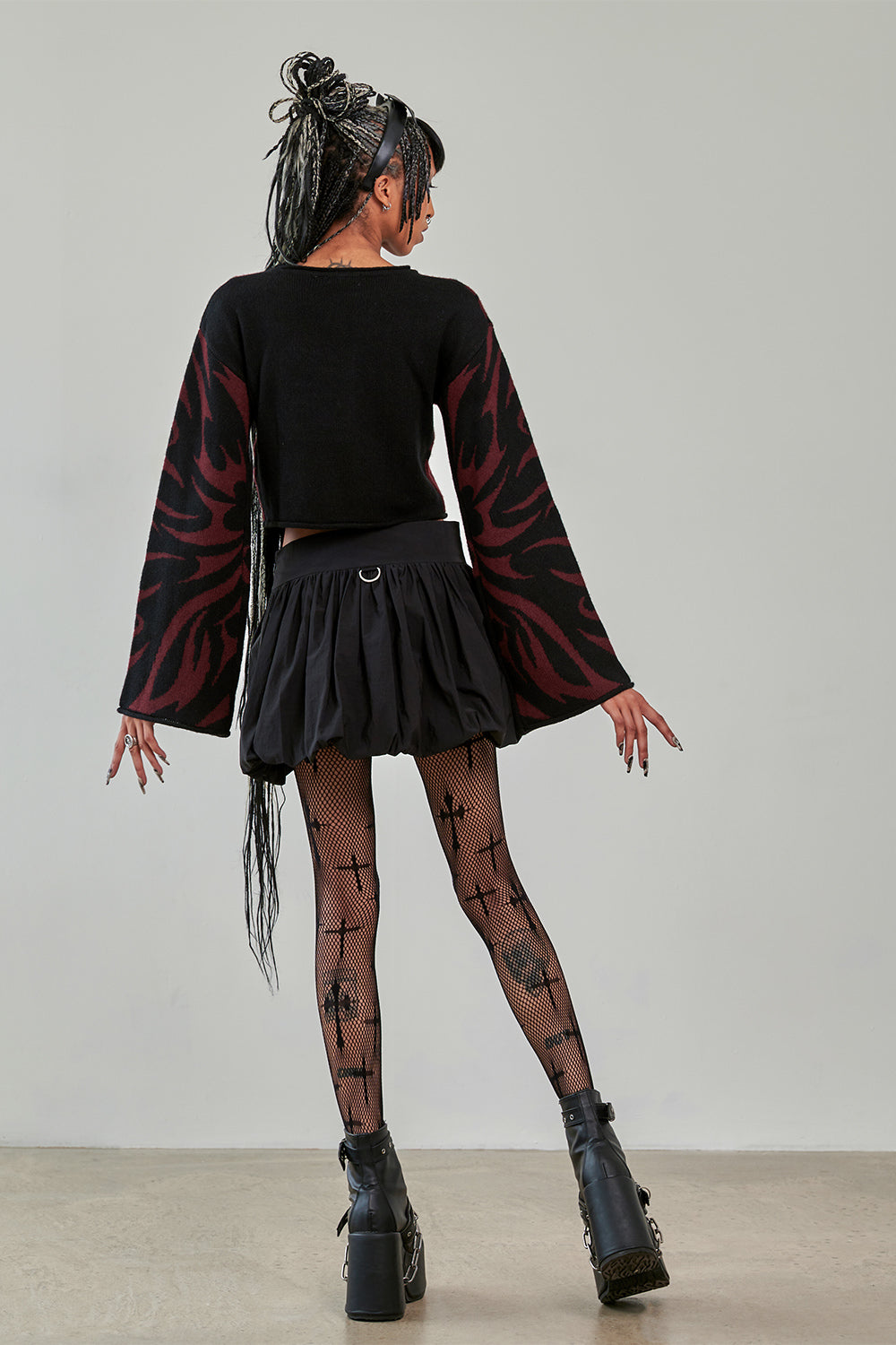 Rot/Schwarzer Pullover TOXIC LOVE JUMPER mit Tribalmuster von Banned