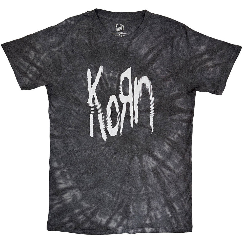 Lizensiertes Korn Spider Glitch Wash Collection Bandshirt in Batik-Optik