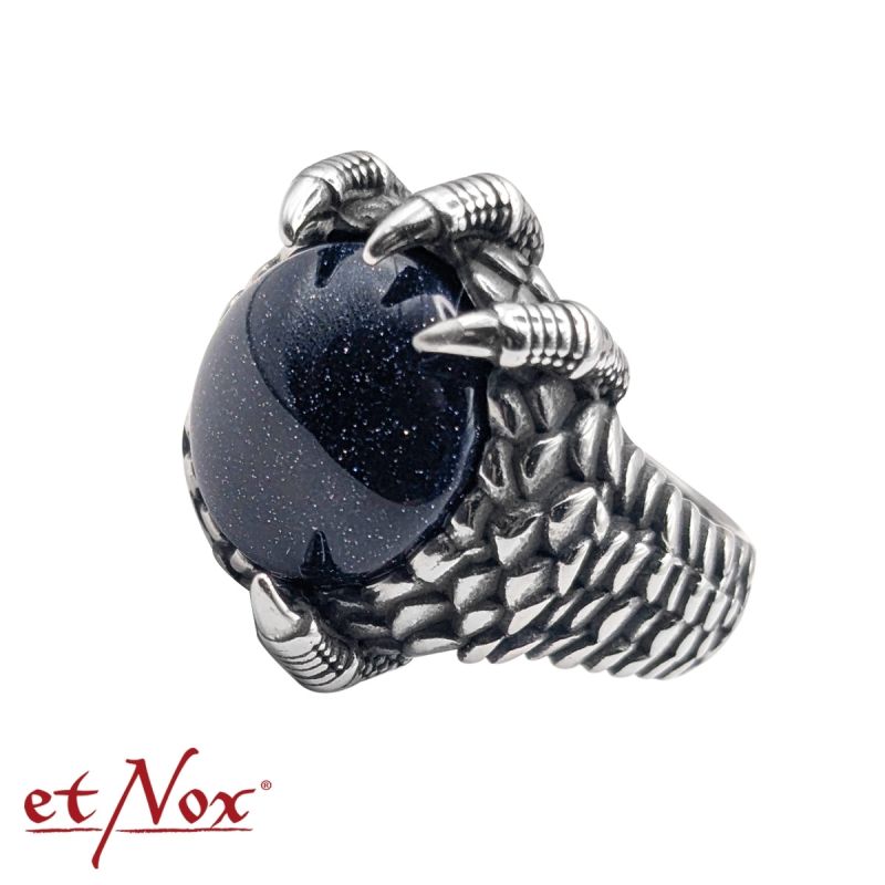 Edelstahlring Kristallklaue Ring mit Stein von etNox