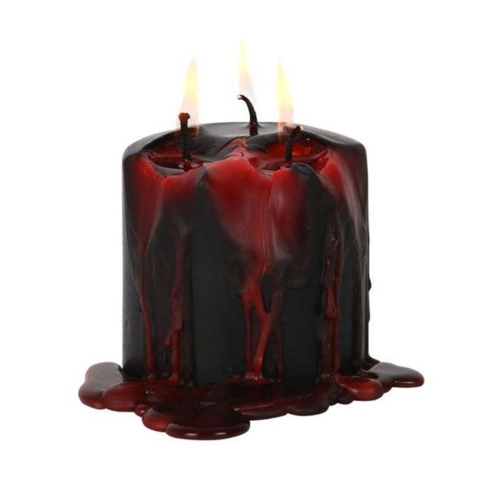Stumpenkerze Vampirtränen Gothic Candle abgebrannte Kerze