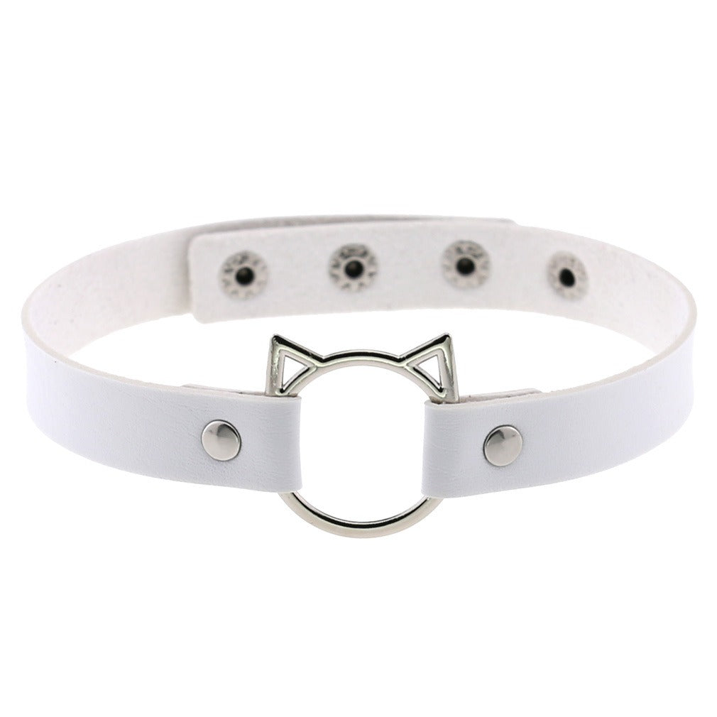 Weißes Halsband White Cat Choker von Moon Attic