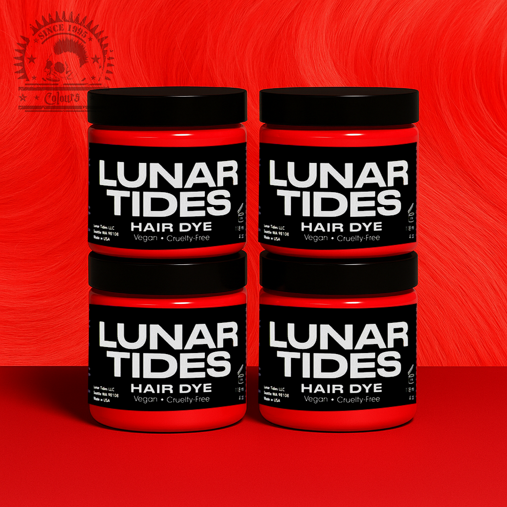 semi-permanente UV-Haartönung 4er-Sparset NEON GUAVA in dem Farbton Neonrot von Lunar Tides