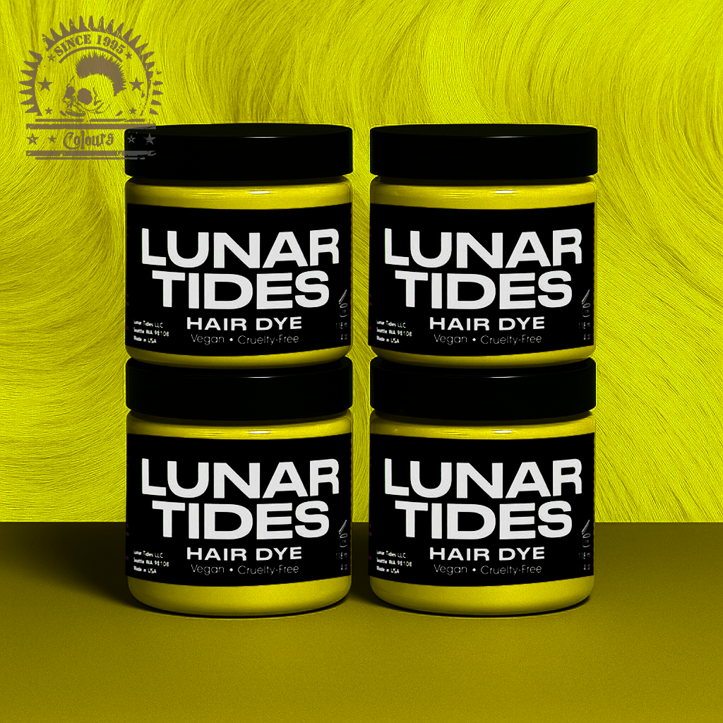 semi-permanente UV-Haartönung 4er-Sparset NEON LEMON in dem Farbton Neongelb von Lunar Tides