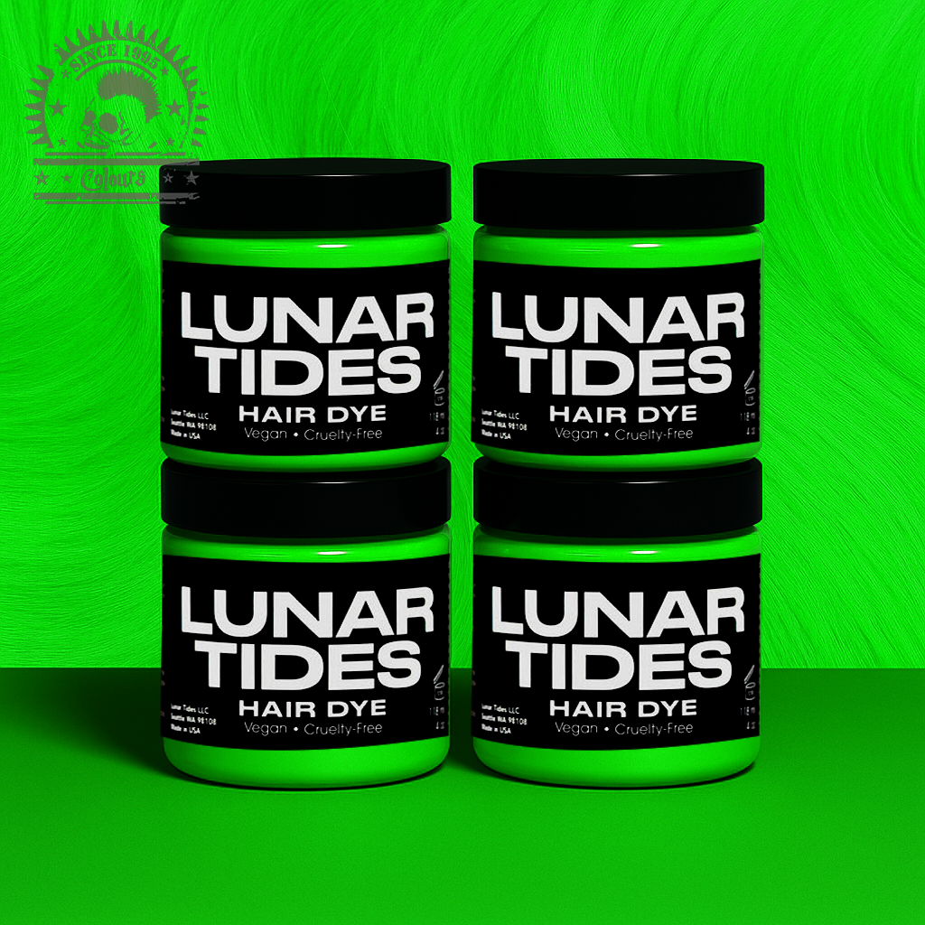 semi-permanente UV-Haartönung 4er-Sparset NEON LIME in dem Farbton Neongrün von Lunar Tides