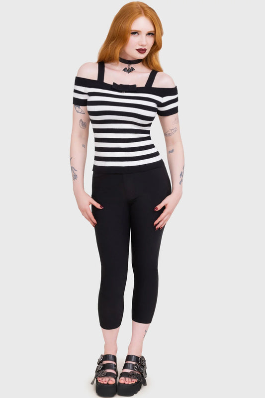 Noir Nancy Bardot Sweater Killstar