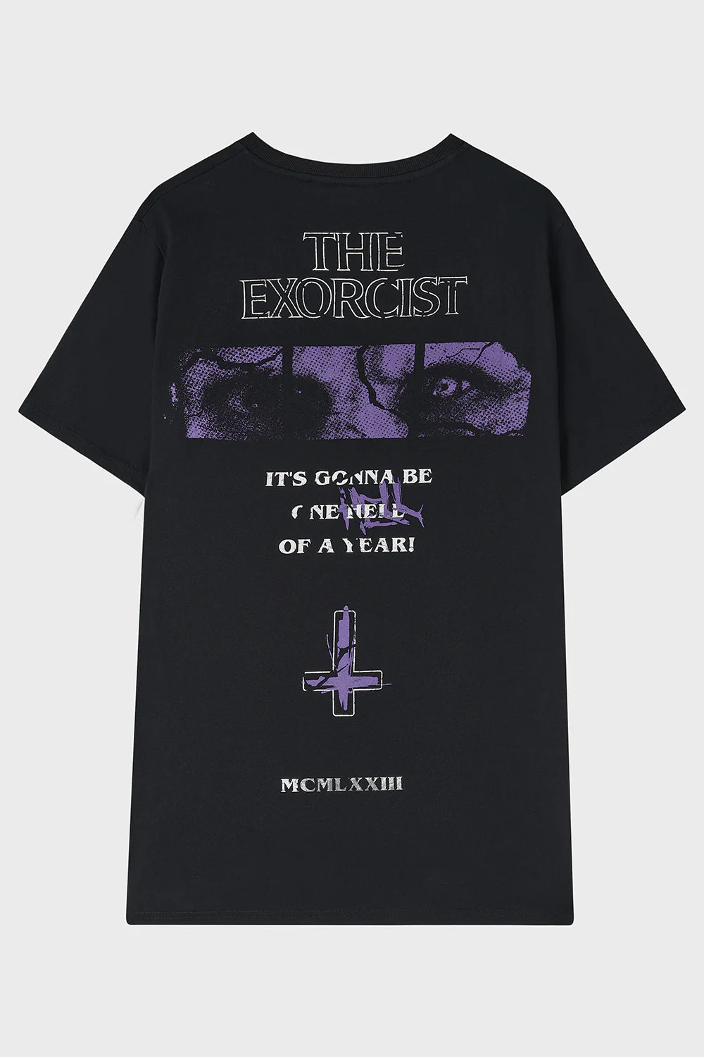 Schwarzes T-Shirt POWER OF THE DEVIL T-SHIRT mit the Exorcist Print von Killstar