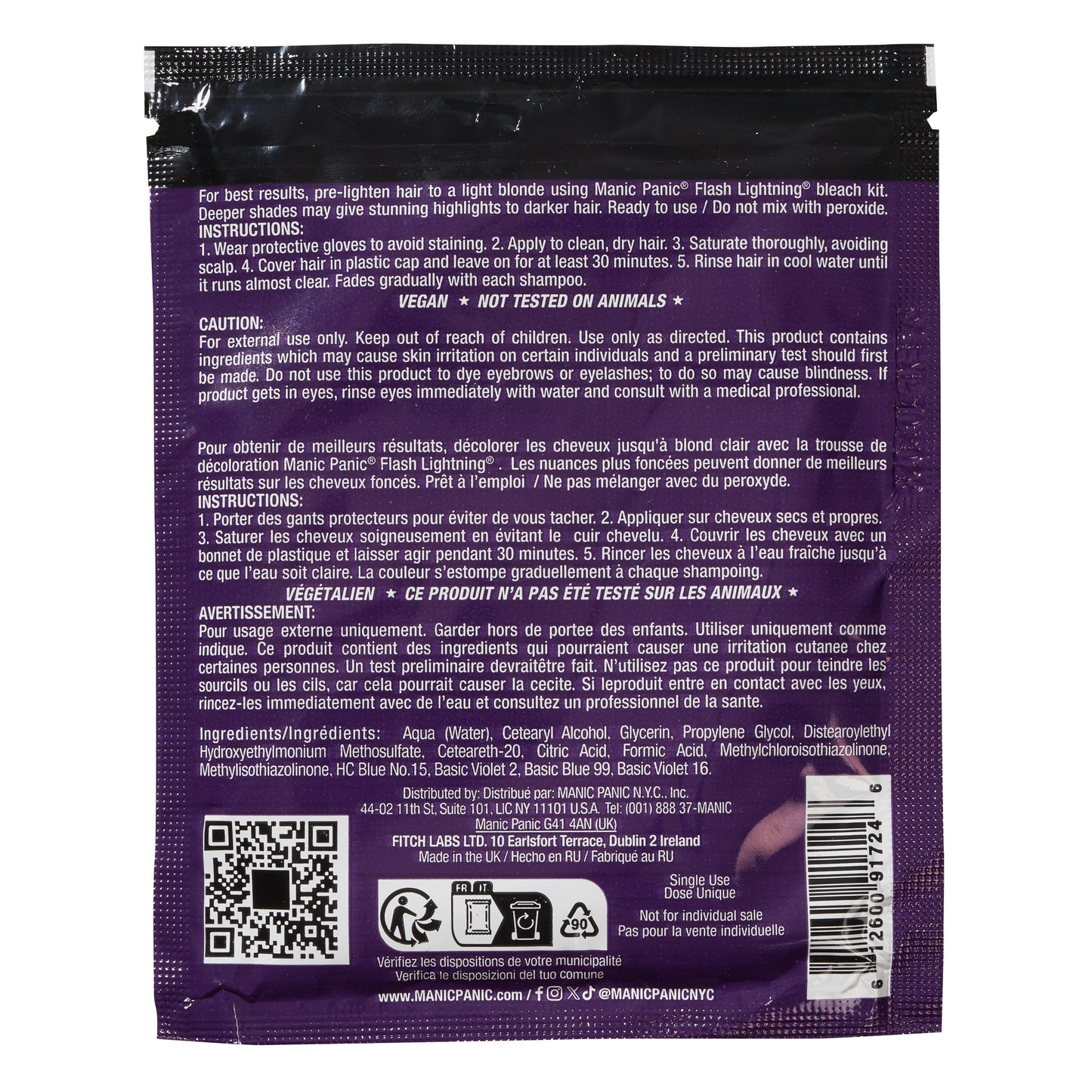 semi-permanente Haartönung PURPLE HAZE in dem Farbton Dunkellila von Manic Panic
