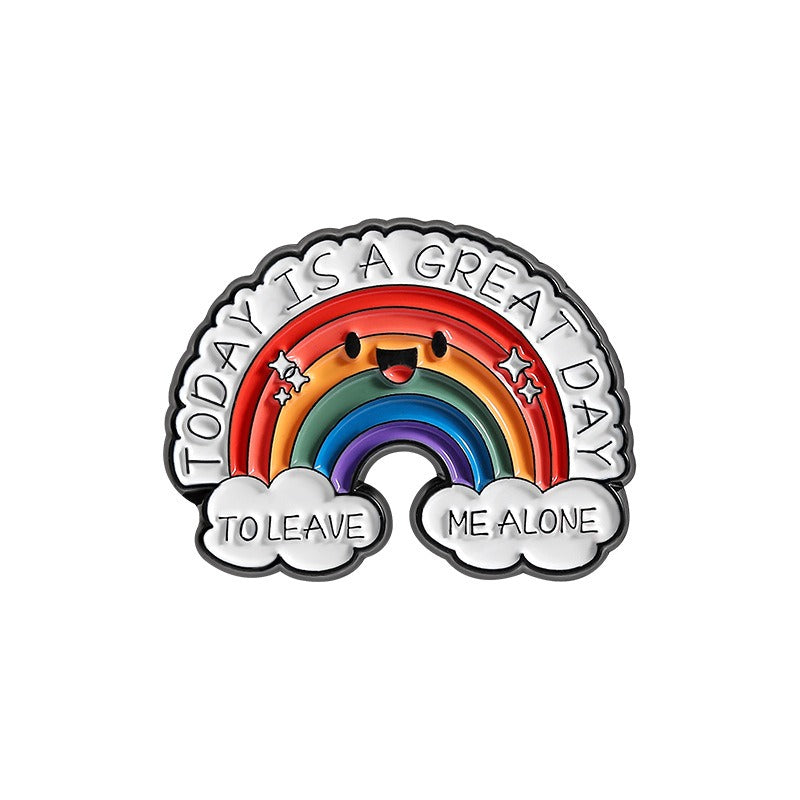 Kleiner Emaille-Anstecker GREAT DAY TO LEAVE ME ALONE ENAMEL PIN von Moon Attic